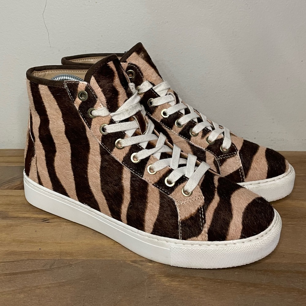 Ann Taylor Zebra Print High-Top Sneakers